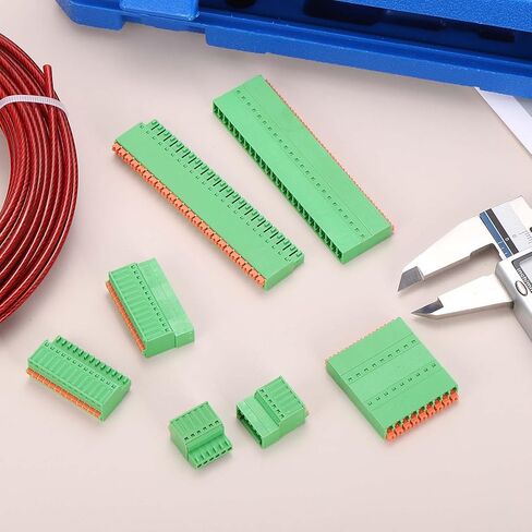 MECCANIXITY 3.5mm 0.14" Pitch Spring PCB Terminal Block Connector 16 Pin Male Female Pluggable Quick PCB Wiring Terminals for 22-16AWG Cable Mechanical Equipment, Green in Saudi Arabia