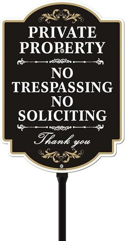 ممنوع التعدي على ممتلكات الغير، لافتة ممنوع التماس مع وتد قوي بارتفاع 35 بوصة، لافتة ملكية خاصة من الألومنيوم، محمية من الأشعة فوق البنفسجية، مقاومة للبهتان in Kuwait