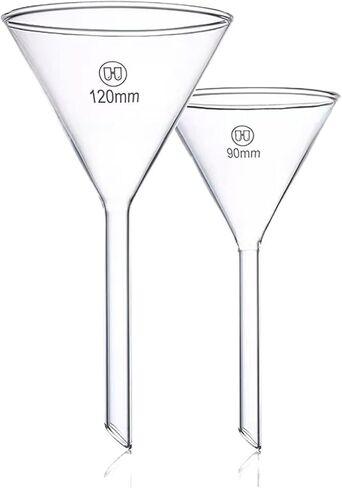 قمع زجاجي مثلث للمختبر - قمع زجاجي البورسليكات السميك لمعدات المختبرات (90 مم 2 قطعة) in Kuwait