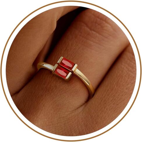 حلقات Jsjoy Birthstone للنساء اللواتي يزحثون من الأزرق الزرقاء الهدايا لأمي خاتم CZ للأحجار الكريمة لها لخواتم الذهب المراهقين التي لا تشوه الهدايا المجوهرات الدائرية القابلة للتعديل in Saudi Arabia