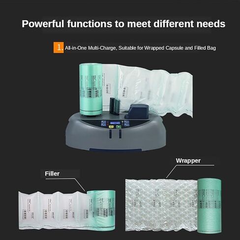 آلة الوسادة الهوائية، آلة صنع التغليف الصغيرة للتغليف، النفخ الذكي بدون تسخين مسبق، وظيفة الاستعداد التلقائي، تستخدم للتعبئة in Kuwait