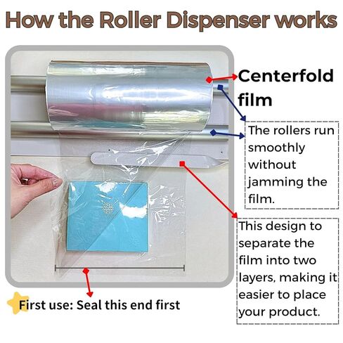 Weiwei Heat Shrink Wrap Bundle – 45cm Desktop Roller Dispenser with 12" x 500' PVC Centerfold Shrink Film, Perfect for Packaging & Sealing in Kuwait