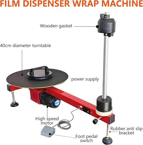Automatic Electric Pallet Wrapping Machine, Heavy-Duty Film Tension Packaging Tool for 27.5" Width, Ideal for Cartons, Luggage, and Warehouse Use in Saudi Arabia