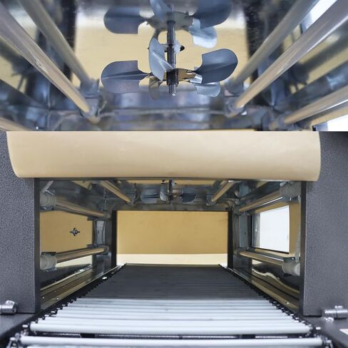 Shrink Wrap Machine with Chain Conveyor,5.5KW Thermal Shrink Tunnel Wrapper with Digital Temp Control & Visual Furnace Tunnel Design for Bottles Cans Boxes 220V in Kuwait