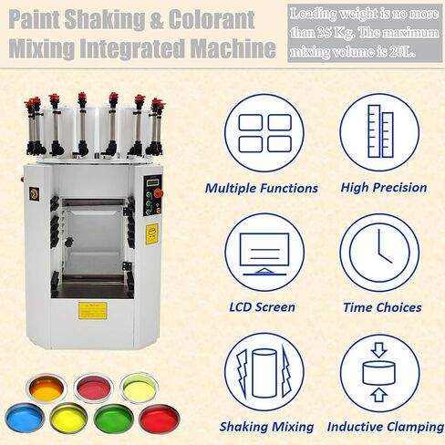 Automatic Paint Shaker Mixer and Colorant Dispenser Integrated Color Mixing Machine110V Electric Oil Paint Shaker Mixer for 0.5L-20L Cans 16 Color Mixing System for Building Automotive in Kuwait