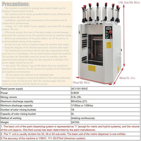 Automatic Paint Shaker Mixer and Colorant Dispenser Integrated Color Mixing Machine110V Electric Oil Paint Shaker Mixer for 0.5L-20L Cans 16 Color Mixing System for Building Automotive in Kuwait