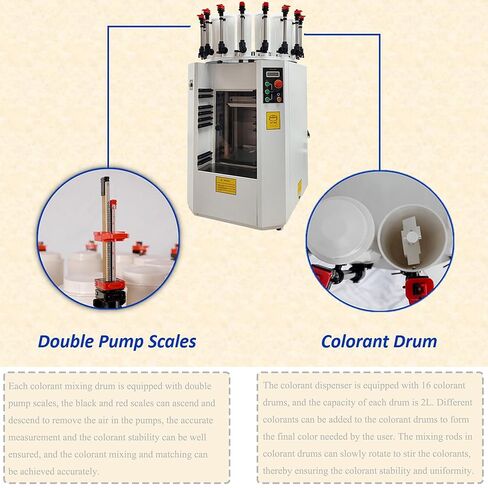 Automatic Paint Shaker Mixer and Colorant Dispenser Integrated Color Mixing Machine110V Electric Oil Paint Shaker Mixer for 0.5L-20L Cans 16 Color Mixing System for Building Automotive in Kuwait