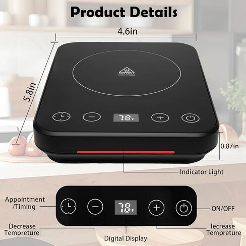 FJ FOUR JOYS Sourdough Starter Warmer with Precise Thermostat Control(70-100°F), Digital Display, Auto On/Off, 1-12 Hours Timer - Perfect for Sourdough Bread Fermentation and Home Baking in Kuwait