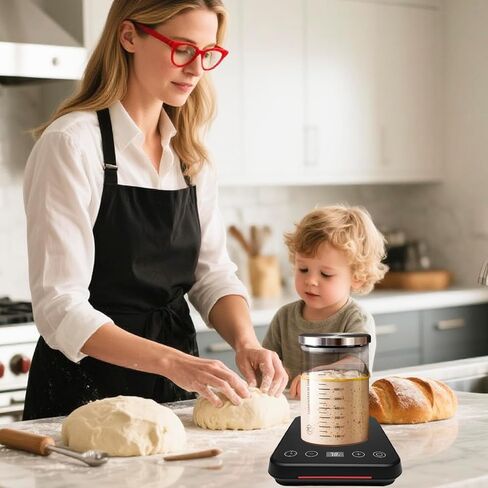 FJ FOUR JOYS Sourdough Starter Warmer with Precise Thermostat Control(70-100°F), Digital Display, Auto On/Off, 1-12 Hours Timer - Perfect for Sourdough Bread Fermentation and Home Baking in Kuwait
