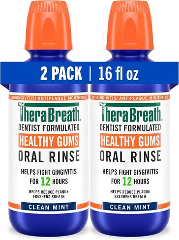 Therabreath Healthy Gums Gatwase Clean Mint ، التهاب مضاد التنصات ، طبيب الأسنان ، 16 أوقية (2 عبوة) in Saudi Arabia