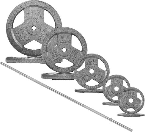 Fitvids Standard Barbell Weight Plates and Bar Set Olympic Bar for Weightlifting in Saudi Arabia