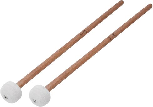 Timpani Mallets 2Pcs, Solid Wood Snare Drum Mallet, Portable Snare Drum Sticks Easy to Use, Suitable for Percussion Instrument Accessories, 1.3 x 15.3in in Kuwait