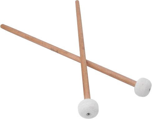 Timpani Mallets 2Pcs, Solid Wood Snare Drum Mallet, Portable Snare Drum Sticks Easy to Use, Suitable for Percussion Instrument Accessories, 1.3 x 15.3in in Kuwait