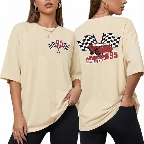 Car Shirt Oversized Vintage Magical Tshirt for Women Trendy Cars Graphic Tee Summer Casual Short Sleeve Tops in Kuwait