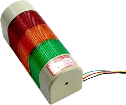 1pcs Wall Mounted Stack Light 1 2 3 4 5 Layer Industrial Signal Tower Lamp 12V 24V Steady Flashing Alarm Caution Light(3Layer with Buzzer_110V) in Saudi Arabia