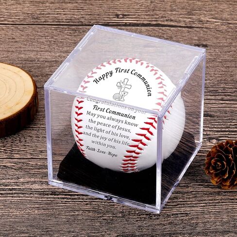 First Communion Gifts Baseball - Religious Keepsake for Boys Girls Son Daughter Godchild from Parents Grandparents Godparents - Christian Easter Baptism Confirmation Gift for Kids Church Holiday in Saudi Arabia