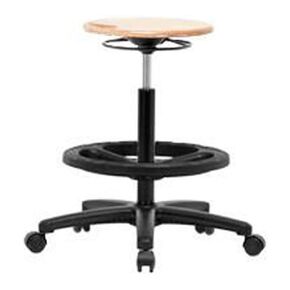 مقعد مرتفع من Thomas WHBSO-RG-CF-RC مع قاعدة من النايلون الأسود، وحلقة قدم من الكروم، وعجلة in Kuwait