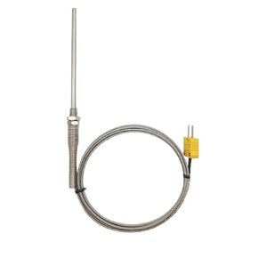 K Type Thermocouple Sensor Probe Stainless Steel M8 Screw Connector Miniature 800C 1Pcs(5 Meter,150mm) in Kuwait