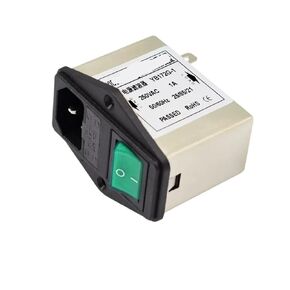 مقبس YB172G-1A/3A/6A/10A + تأمين مزدوج + فلتر طاقة مفتاح الضوء الأخضر 220 فولت 250 فولت (YB172G-6A) in Kuwait