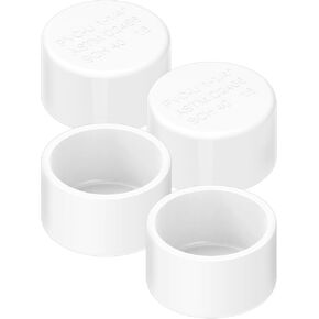 3/4 Inch PVC Cap (Compatible with 1.05" OD), Fits Standard SCH40 3/4" PVC Pipe Fittings, White Pipe Cap for Irrigation Systems, Plumbing, Diy, Garden & Furniture, 4 PCS in Saudi Arabia