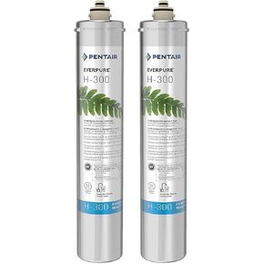 خرطوشة بديلة لفلتر المياه Pentair Everpure H-300 لصنبور المنزل ومياه الصنبور تحت الحوض، EV927072 (عبوتان) in Kuwait