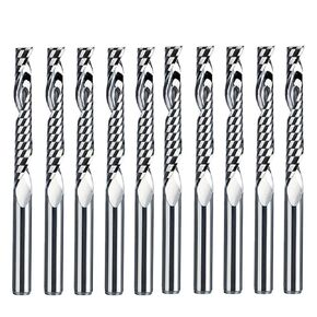 10 قطعة 1/8 بوصة عرقوب كربيد التنغستن نهاية مطحنة واحدة الناي دوامة نهاية مطحنة كربيد التنغستن النقش بت التوجيه باستخدام الحاسب الآلي قاطعة المطحنة (3.175x32x55) in Kuwait