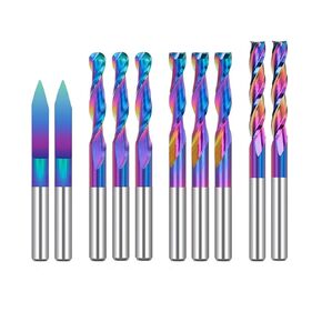 10pcs CNC Spiral Router Bit Set 1/8 Shank Triangular Engraving Bits Carbide Milling Cutter Ball Nose End Mill Flat Bottom Engraving Bit for Wood Plastics in Saudi Arabia