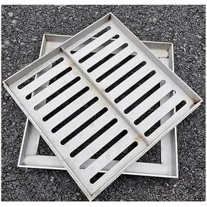 شبكات تصريف من الفولاذ المقاوم للصدأ شديدة التحمل للاستخدام في الهواء الطلق، لوحة مصفاة تصريف قابلة للإزالة لحوض الجراج والصرف الصحي، مقاسات من 12 × 12 إلى 22 × 22، مقاومة للصدأ ومتينة in Kuwait