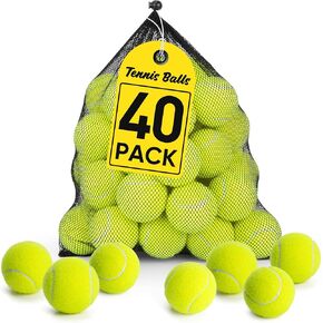 Treeroot 40 Pack Tennis Balls, High Elasticity Tennis Balls Bulk, Comes with a Portable Mesh Bag, Tennis Ball for Dogs, Suitable for Beginner Training Ball, Durable & Bounce in Kuwait