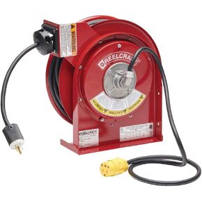 Reelcraft L-4050-163-3-RP - 16/3 x 50ft. 13A, Reverse Plug Electric Cord Reel in Kuwait