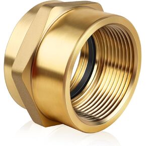 Fire Hydrant Hex Nipple Adapter, 1-1/2" NST NH Female to 1-1/2" NPT Female Brass Fire Hose to Pipe Fitting for Firefighting Pump, Standpipe & Industrial Water Systems in Kuwait