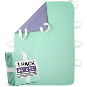 Positioning Bed Pads for Elderly Adults with 8 Handles 34"x52",Absorbent Draw Sheet with Handles,Washable Waterproof Mobility Incontinence Under Pads for Turning,Moving,Transferring-1 Pack in Saudi Arabia