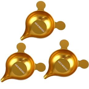 مقلاة مسحوق معدني مع مغرفة ، تصميم أعمق ، غير لاصقة وسكب بسهولة ، قوارب وزن المعادن لعلاج التوابل المختبر المكمل ، تستخدم مع موزعات مسحوق إلكترونية/مسحوق in Kuwait