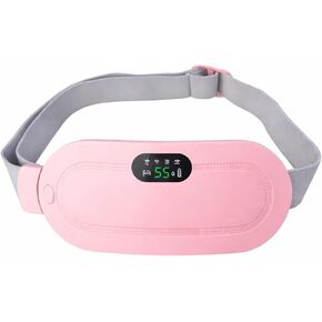 وسادة تسخين لتشنجات الدورة الشهرية، وسادة تسخين محمولة ولاسلكية للبطن الخلفي لتخفيف تشنجات الدورة الشهرية، حزام تسخين للدورة - 4 أوضاع للتدليك (وردي) in Kuwait