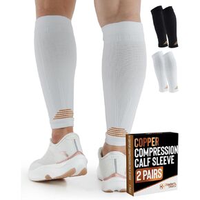 Doctor's Select 2 Pairs Copper Calf Compression Sleeve - Leg Compression Sleeves for Women & Men, Shin Splint Relief in Kuwait