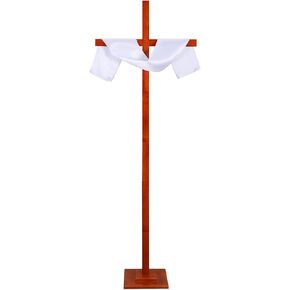 Adjustable Extra Large Wooden Cross Stand Up to 82 Inch – Handmade Solid Wood Oversized Standing Cross for Yard, Wall or Table Display, Easter Christmas Wedding Church Decoration in Kuwait