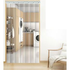 ستائر باب شفافة من شريط PVC للمبردات والمجمدات، ستارة الفينيل الصناعية للثلاجات والمستودعات، غطاء باب بلاستيكي مقاس 41.34 بوصة × 98.43 بوصة in Kuwait