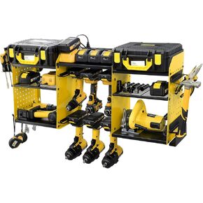 منظم أدوات الطاقة مثبت على الحائط مع محطة شحن، تخزين أدوات المرآب عالي التحمل 3 طبقات مع 4 حامل مثقاب لاسلكي و8 منافذ شريط طاقة، هدية للرجال والزوج والأب في عيد ميلاد الذكرى السنوية الحمراء in Kuwait