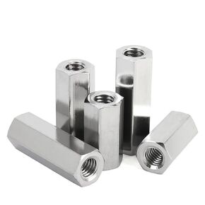 1Pcs Long Hex Nut 304 Stainless Steel M3 M4 M5 M6 M8 M10 Connection Thread Nuts Double Pass Hexagon Stud(55mm) in Kuwait