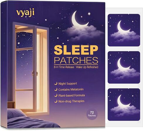 vyaji 72 Patches Sleep Patches for Adults - Natural Plant Formula Sleeping Patch for Enjoy Deep Sleep - Natural Sleep Aids for Adults - Eliminate Groggy & Wake Up Refreshed in Kuwait