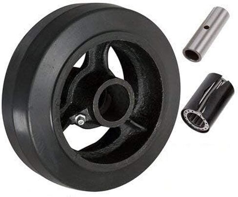 CasterHQ - مطاط مقاس 6 × 2 بوصة على عجلة من حديد الزهر - سعة 500 رطل in Kuwait