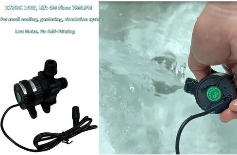 SHYSKY DC40F-1240 مضخة مياه صغيرة بدون فرش DC 12V 14W، 206GPH 13ft، مقاومة للماء، منافذ مترابطة 1/2 بوصة، آمنة منخفضة الضوضاء ومستقرة للعمل على المدى الطويل، غاطسة أو استخدام الأرض، للتبريد الصغير، والبستنة in Kuwait