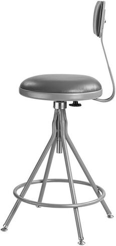 مقعد بيمبرلي مبطن بارتفاع 24-30 بوصة من الفولاذ والفينيل قابل للتعديل، مقعد دوار رمادي شديد التحمل مع مسند ظهر، أبعاد 16 × 16 بوصة، سعة وزن 300 رطل، مختبر حديث أو استخدام في الفصل الدراسي in Kuwait