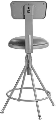 مقعد بيمبرلي مبطن بارتفاع 24-30 بوصة من الفولاذ والفينيل قابل للتعديل، مقعد دوار رمادي شديد التحمل مع مسند ظهر، أبعاد 16 × 16 بوصة، سعة وزن 300 رطل، مختبر حديث أو استخدام في الفصل الدراسي in Kuwait