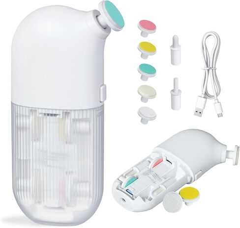 مبرد أظافر كهربائي للأطفال مع مقص، أداة تشذيب أظافر الأطفال 5 في 1 مع ضوء LED، مقص أظافر قابل لإعادة الشحن للأطفال الرضع والبالغين، ضوضاء منخفضة، يتضمن 5 وسادات مبرد، غزال أصفر in Kuwait