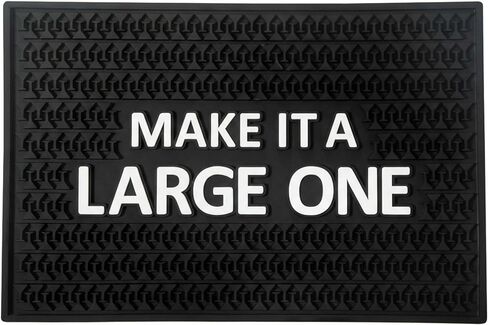 Make It A Double Home Bar Mat - سجادة بار مستطيلة كبيرة جدًا للانسكاب والتنقيط - 12 بوصة × 18 بوصة in Saudi Arabia