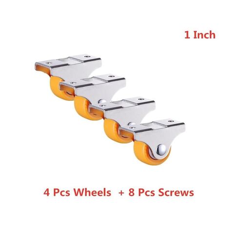 (Pack of 4) 1 Inch Furniture Linear Wheels Rigid Plastic PP Silent Directional Fixed Casters Sliding Door Pulleys in Saudi Arabia