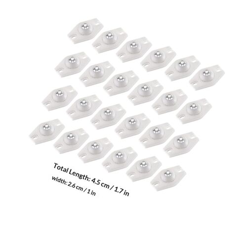 24pcs Self Adhesive Mini Swivel Caster Wheels for Storage Boxes and Furniture, White Ball Bearing Replacement Caster Wheels for Home Moving and Appliance Use in Saudi Arabia