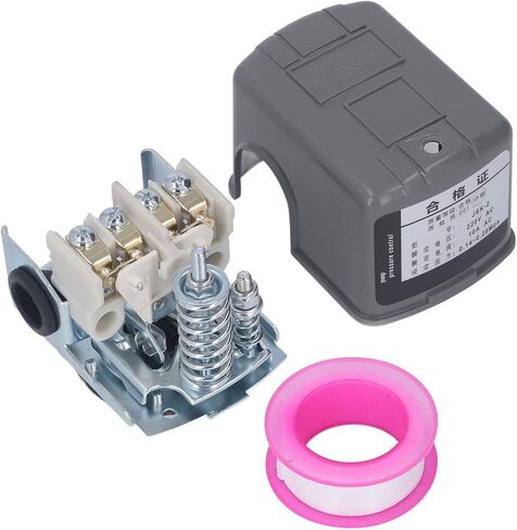 Oumefar Water Pressure Control Switch, Pressure Switch Female Thread NPT 3/8 Inch 0.14-0.28MPa High Strength 220V AC for Home in Saudi Arabia
