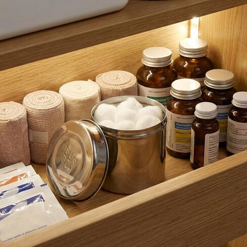 COHEALI Stainless Steel Container Stainless Steel Rustproof Dressing Jar Unguent Storage Can Gauze Holder for Hospital Coffee Container in Saudi Arabia